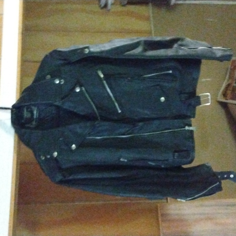 Men's 50s style jacket Gino Leathers size42 Long Black in color